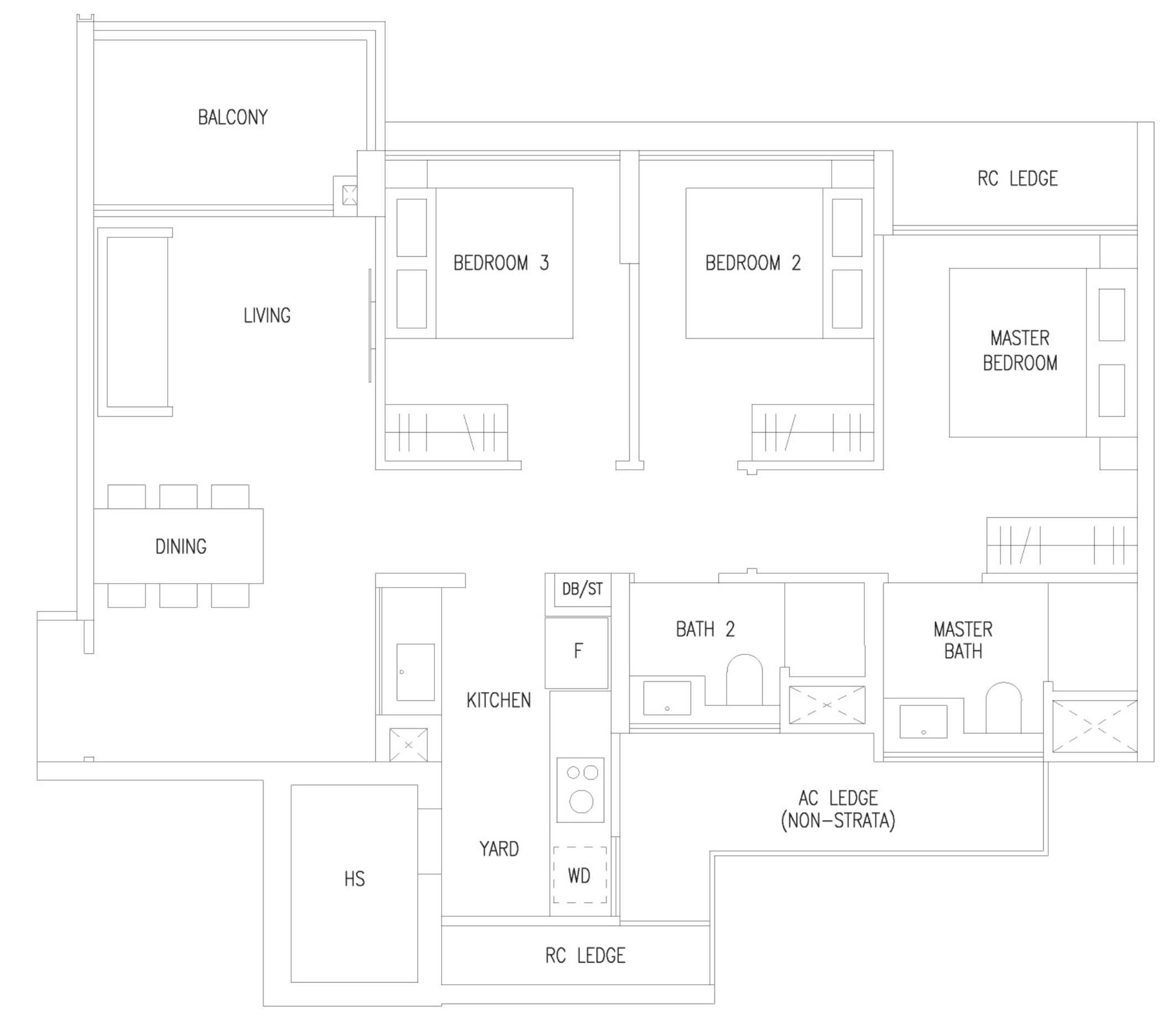 Amberwood at Holland C1 floor plan, 3 bedrooms