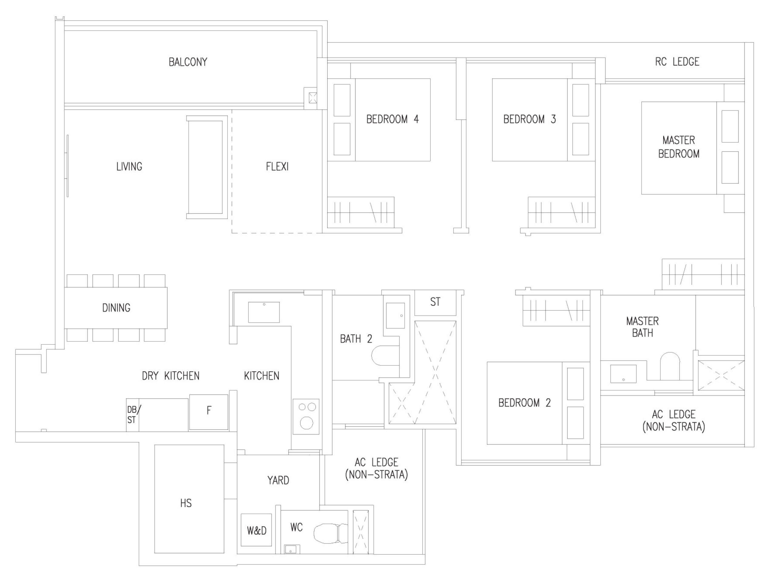 Amberwood at Holland D3F floor plan, 4 bedrooms
