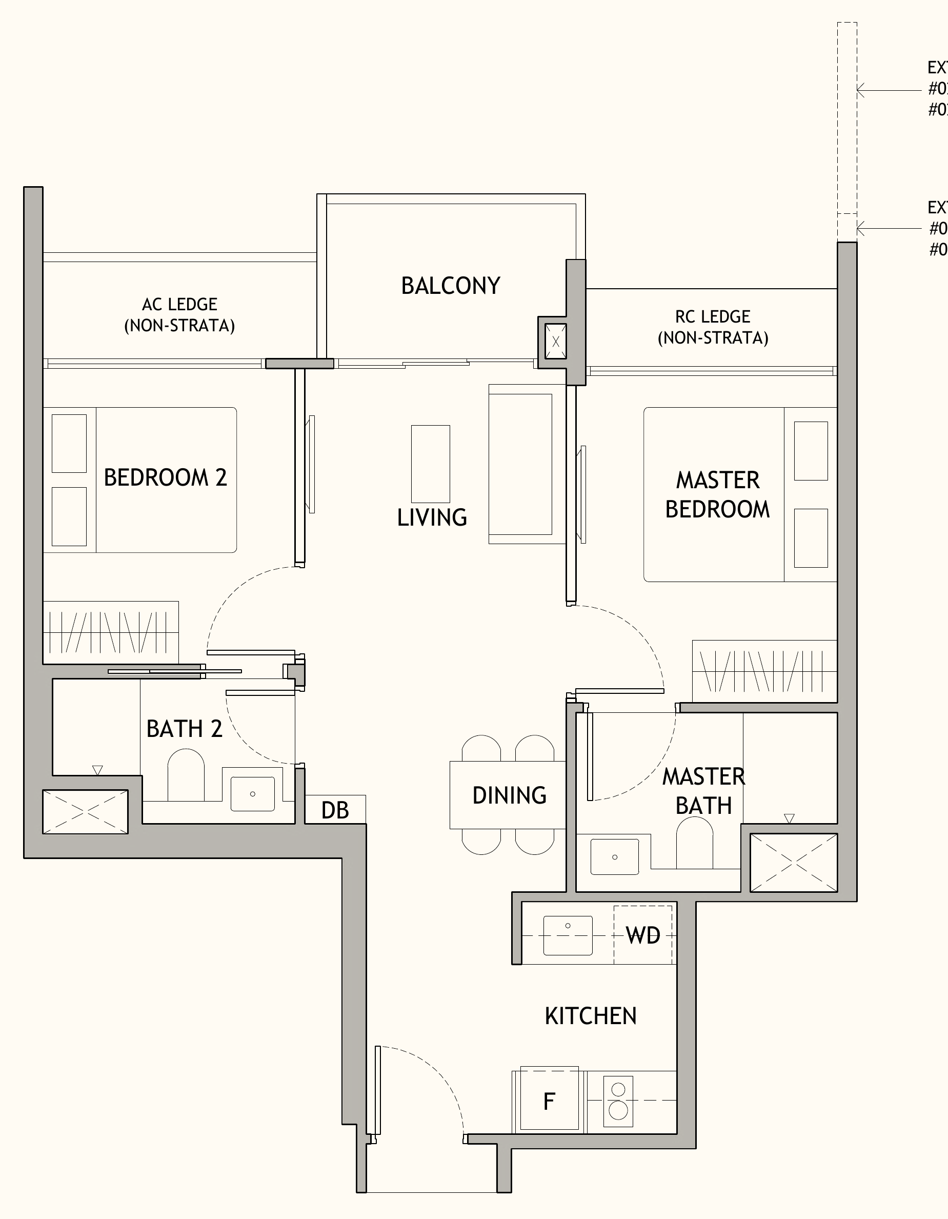 Dunearn House BP2 floor plan, 2 bedrooms