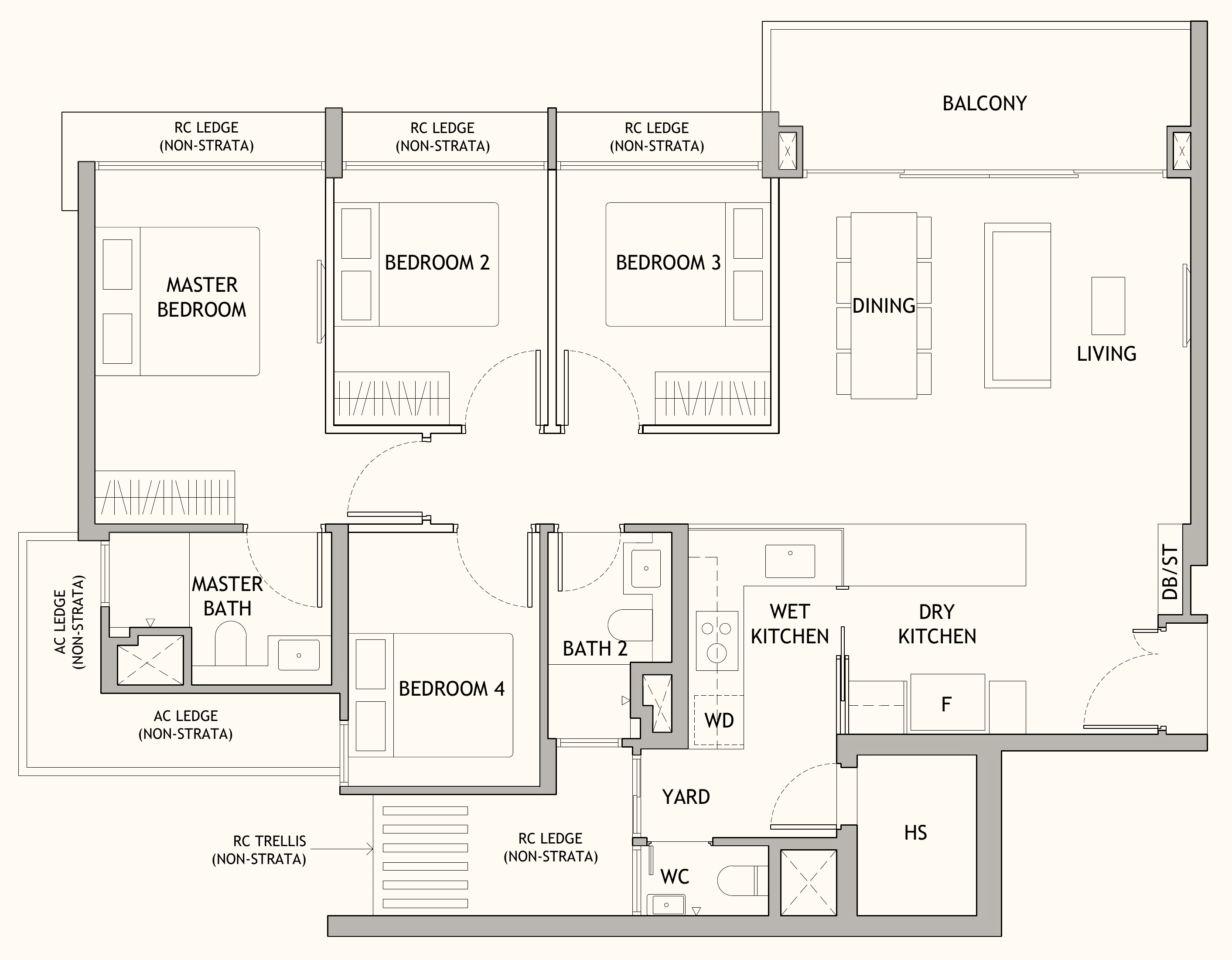 Dunearn House D1 floor plan, 4 bedrooms