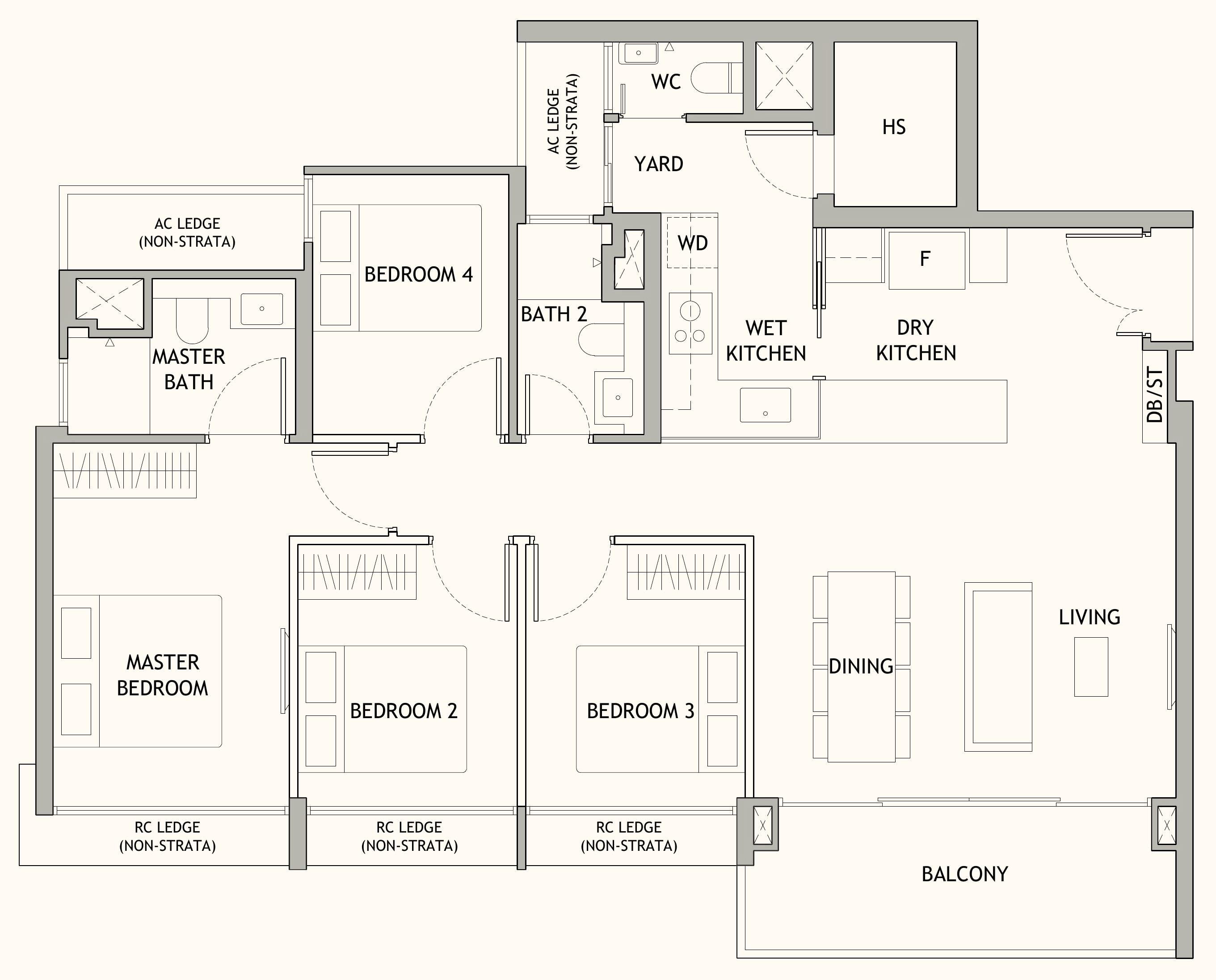 Dunearn House D2 floor plan, 4 bedrooms