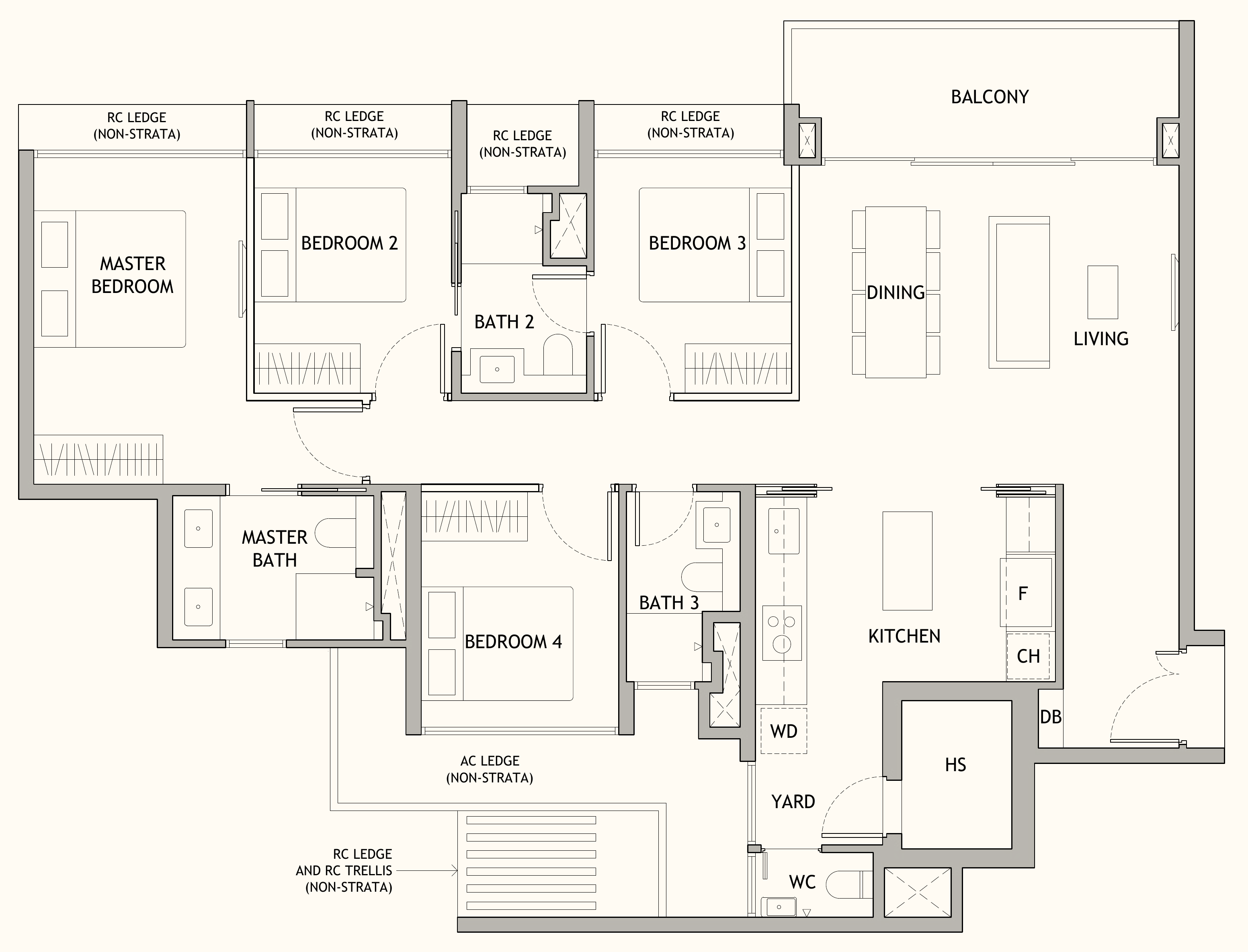Dunearn House DP1 floor plan, 4 bedrooms