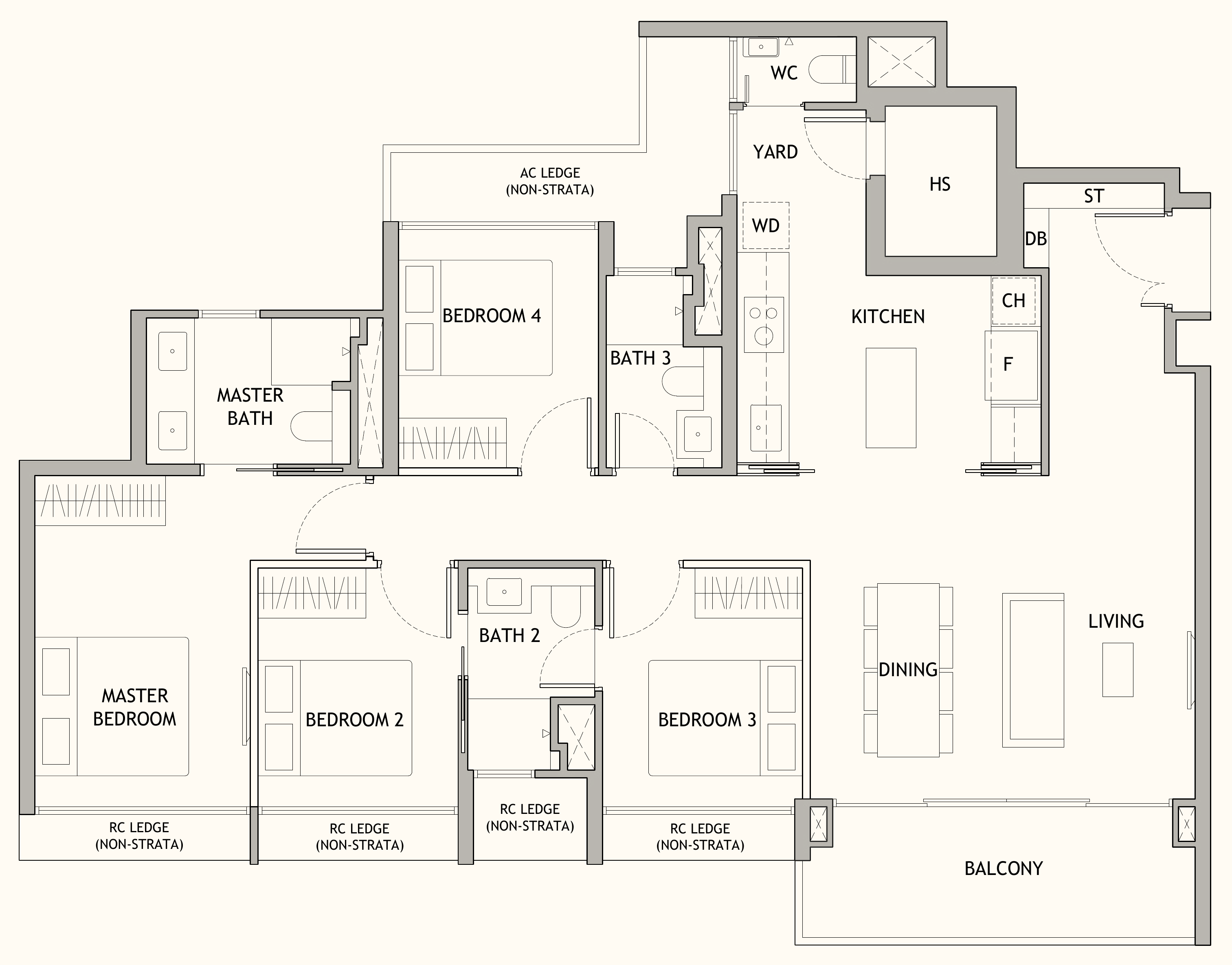 Dunearn House DP2 floor plan, 4 bedrooms