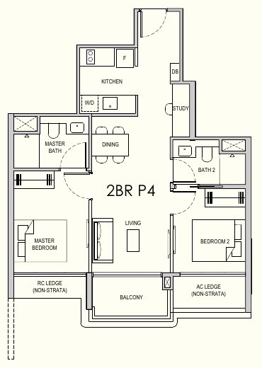 Lentor Gardens Residences 2BR P4 floor plan