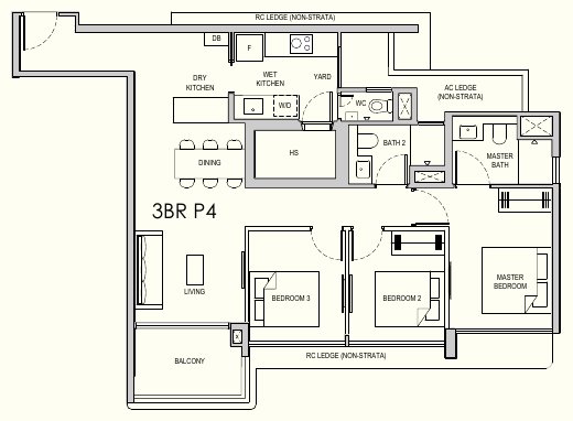 Lentor Gardens Residences 3BR P4 floor plan
