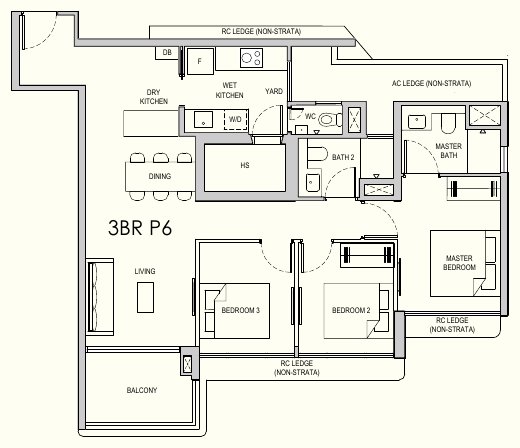 Lentor Gardens Residences 3BR P6 floor plan