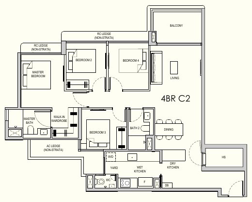 Lentor Gardens Residences 4BR C2 floor plan
