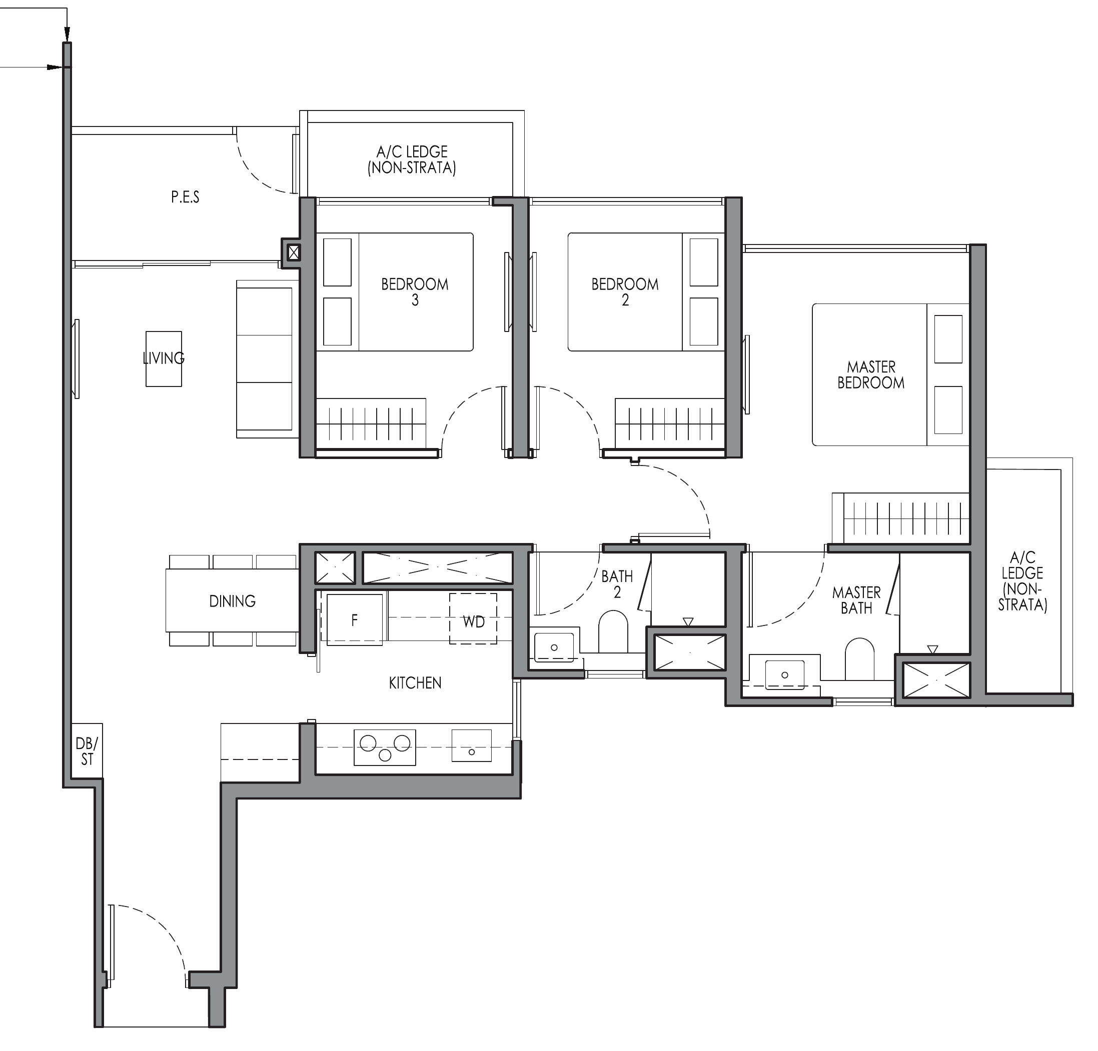 Lucerne Grand C2 (P) floor plan, 3 bedrooms