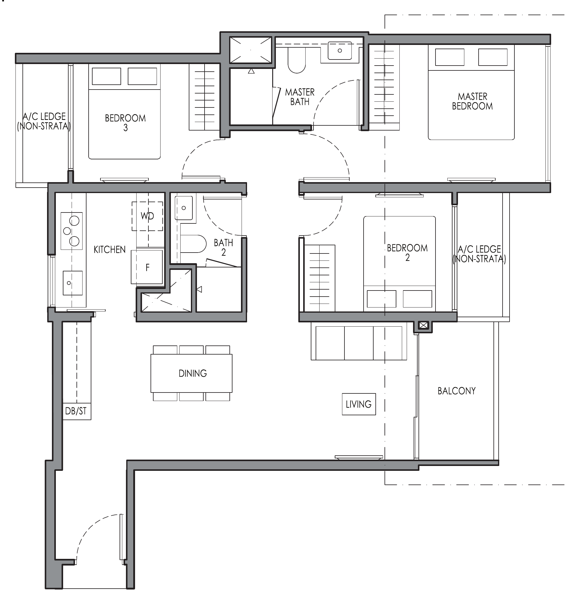 Lucerne Grand C3a floor plan, 3 bedrooms