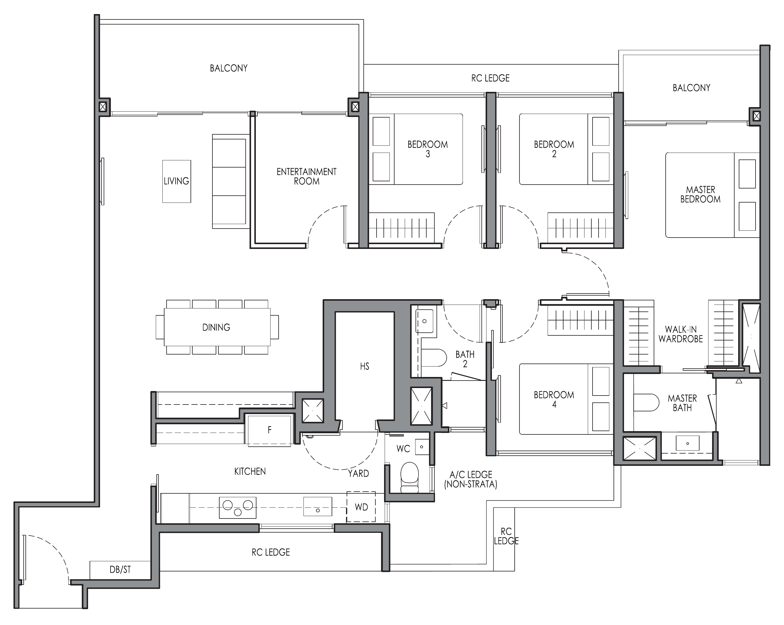 Lucerne Grand DP1E floor plan, 4 bedrooms