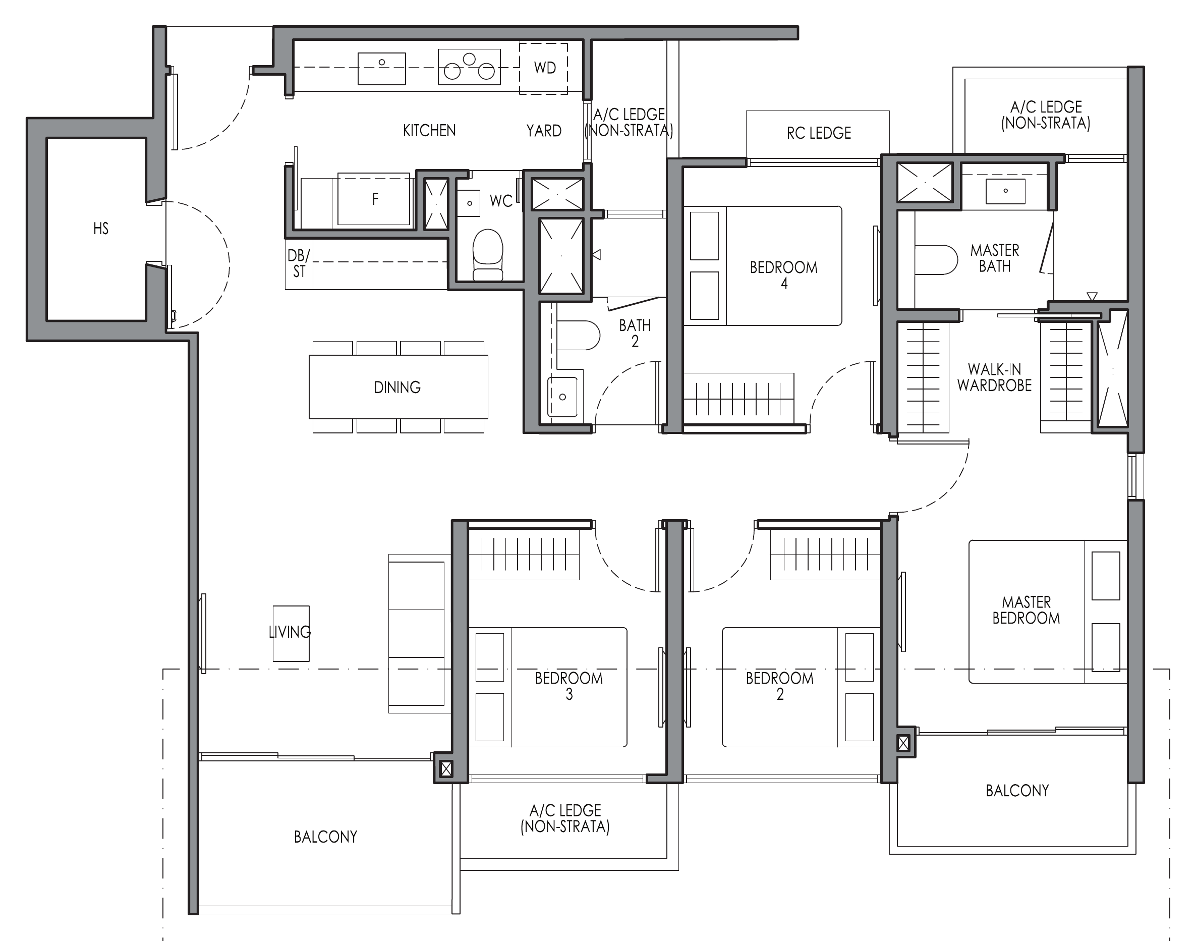 Lucerne Grand DP2 floor plan, 4 bedrooms