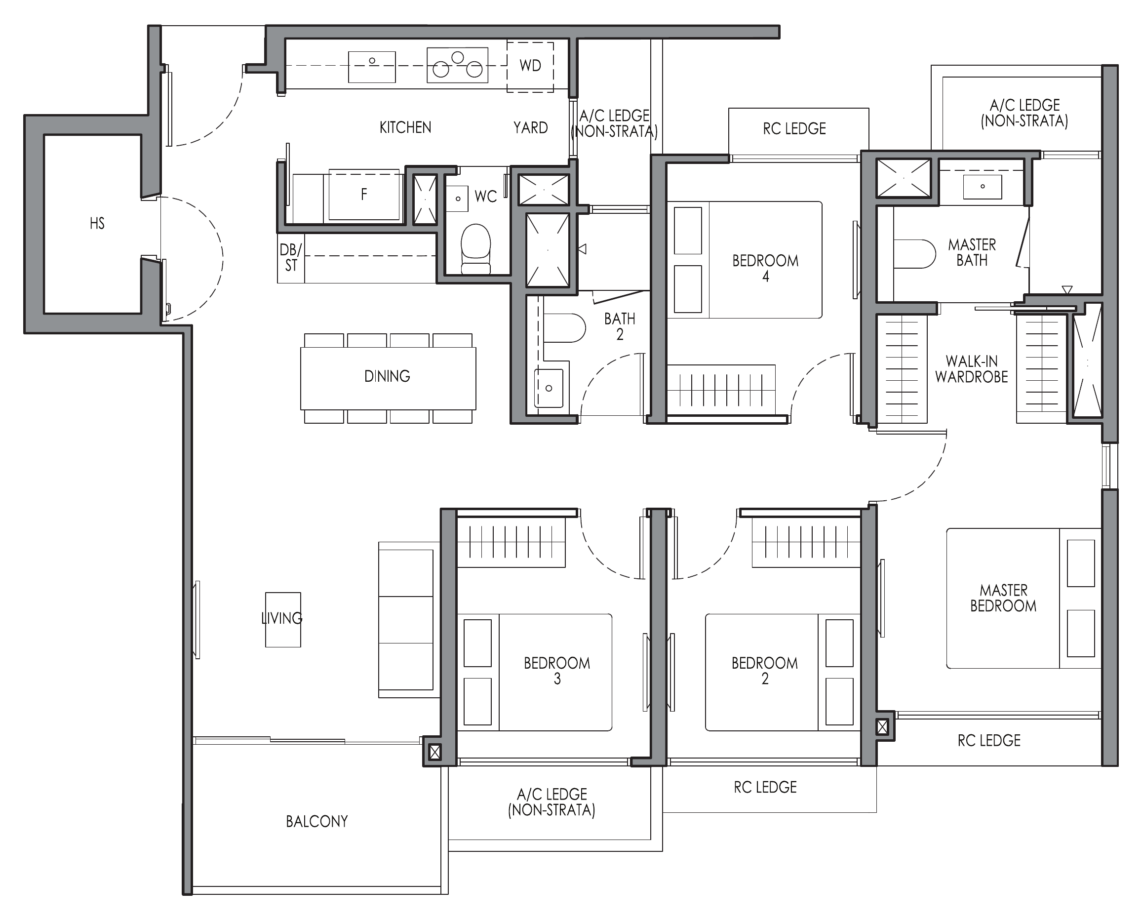 Lucerne Grand DP2a floor plan, 4 bedrooms