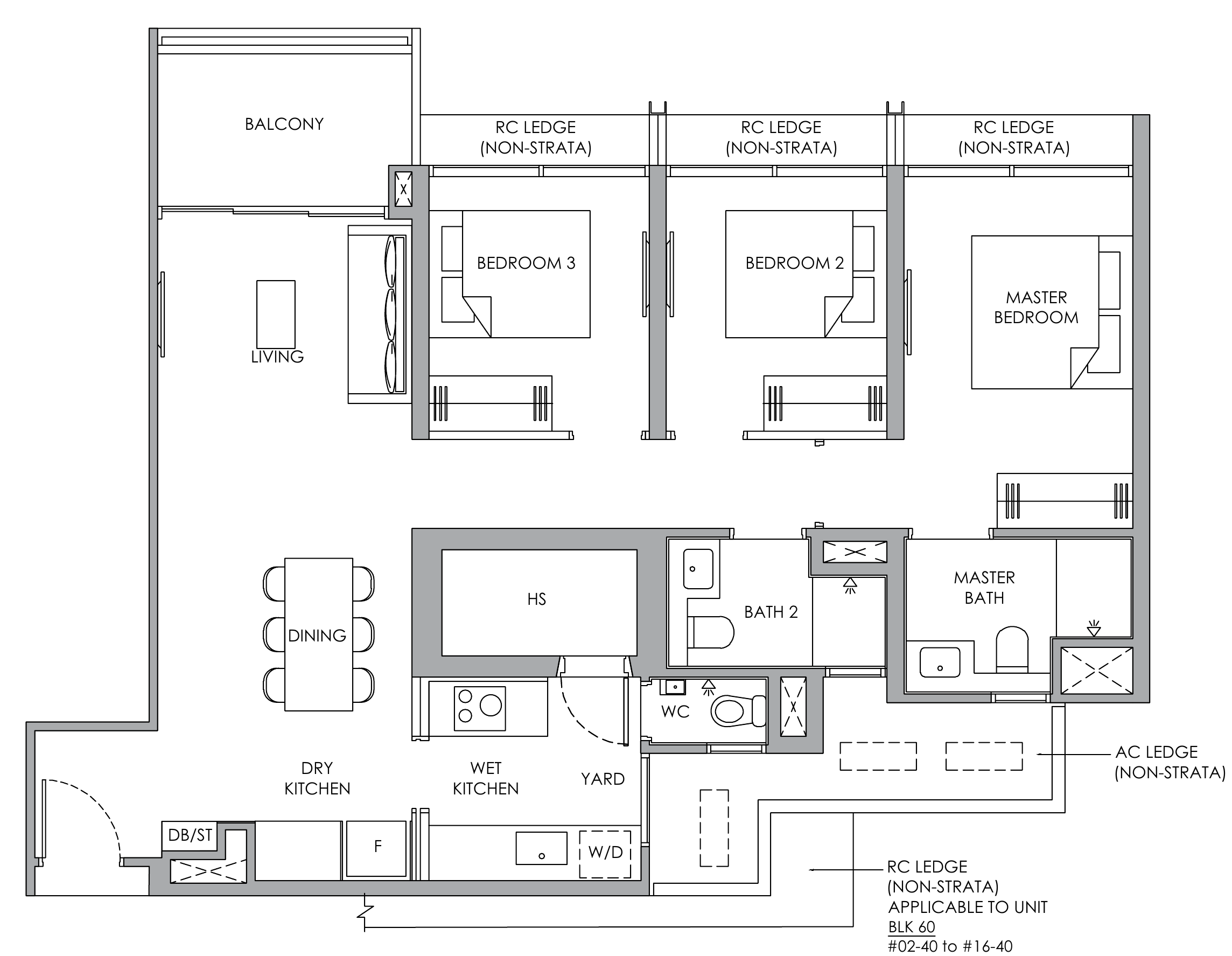 Narra Residences C3P floor plan, 3 bedrooms