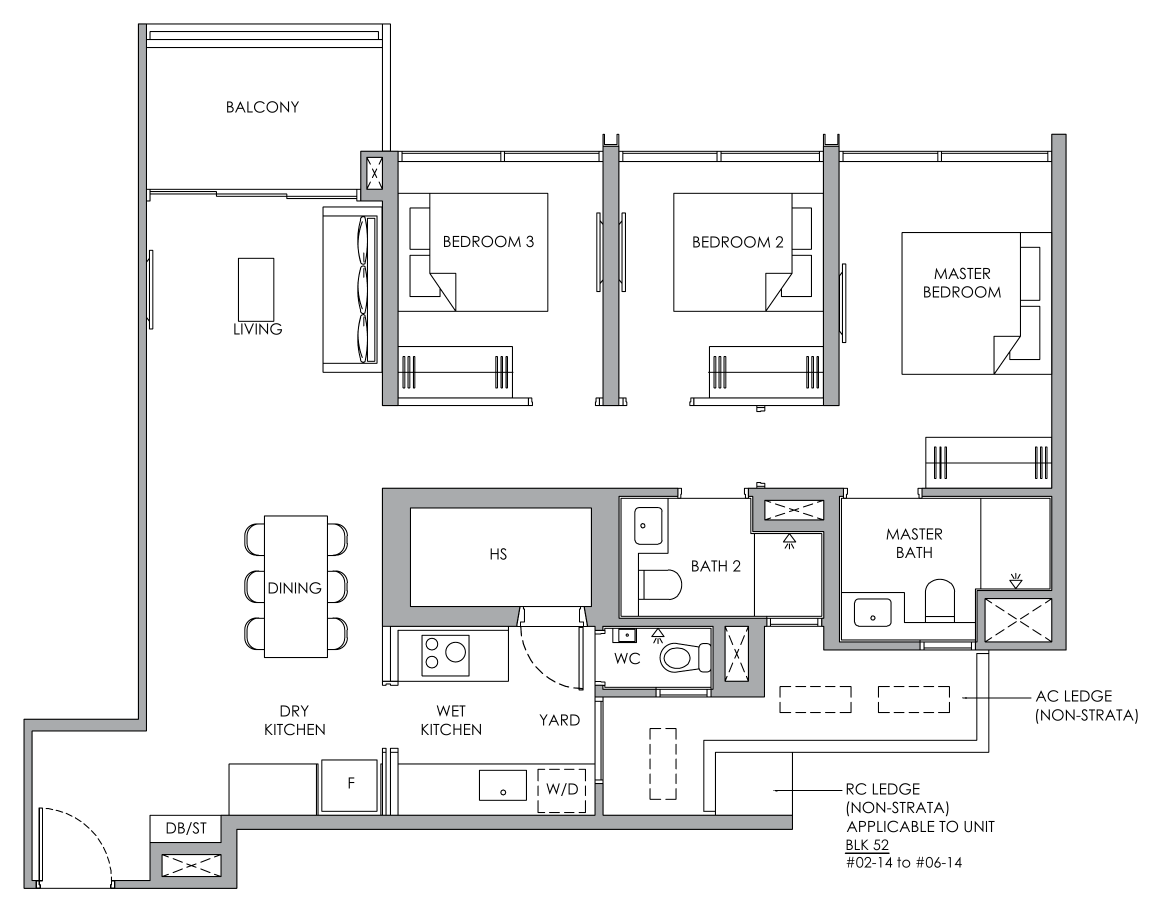 Narra Residences C4P floor plan, 3 bedrooms