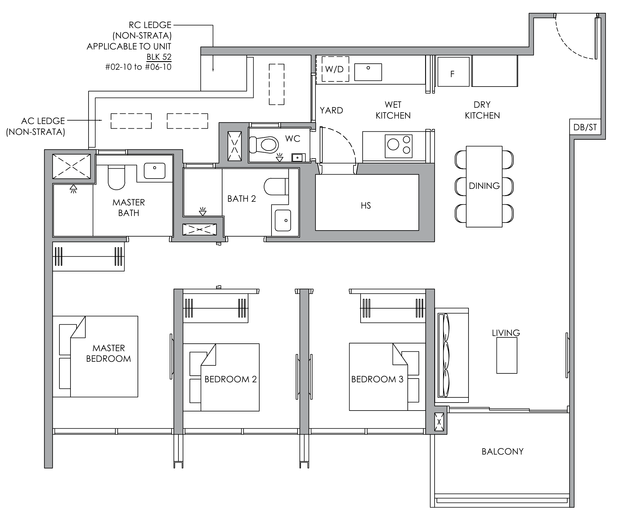 Narra Residences C7P floor plan, 3 bedrooms