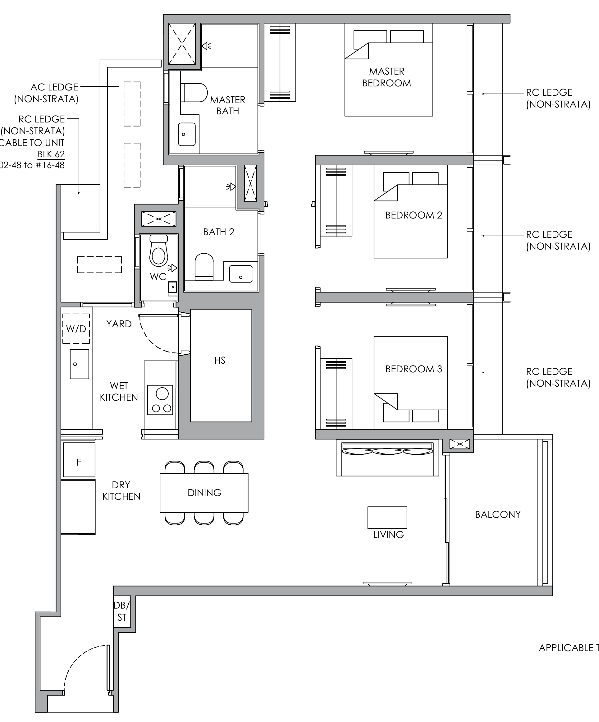 Narra Residences C8P floor plan, 3 bedrooms