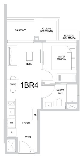 One Marina Gardens 1BR4 floor plan