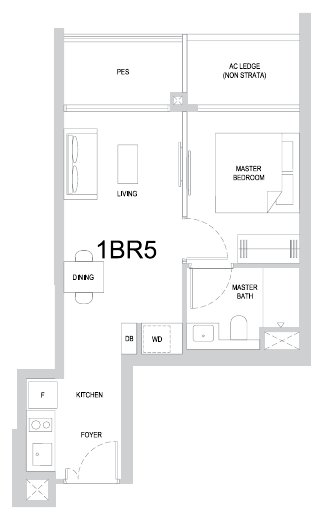 One Marina Gardens 1BR5 floor plan