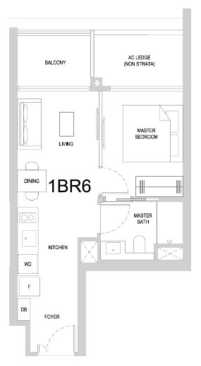 One Marina Gardens 1BR6 floor plan