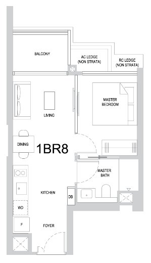 One Marina Gardens 1BR8 floor plan