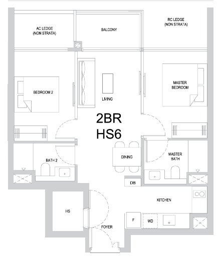 One Marina Gardens 2BR HS6 floor plan