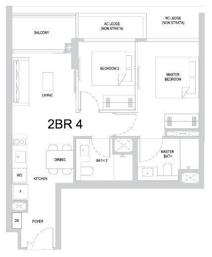 One Marina Gardens 2BR4 floor plan