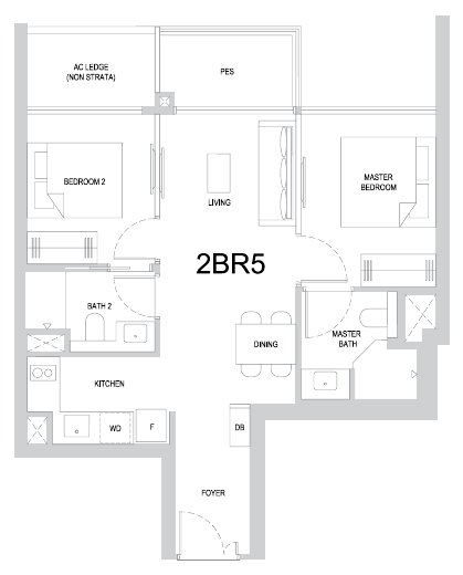 One Marina Gardens 2BR5 floor plan