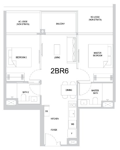 One Marina Gardens 2BR6 floor plan