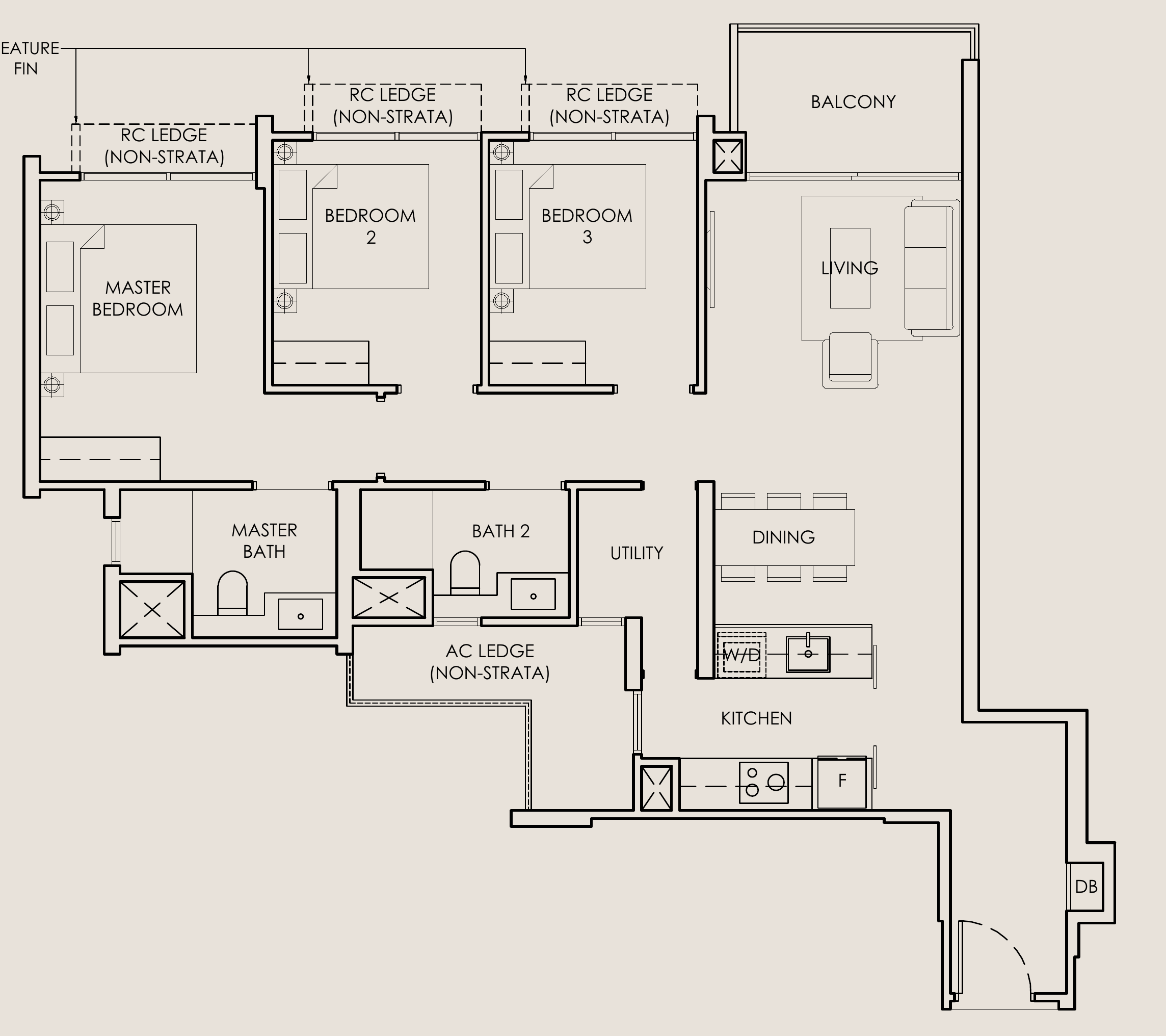 The Sen C2 floor plan, 3 bedrooms