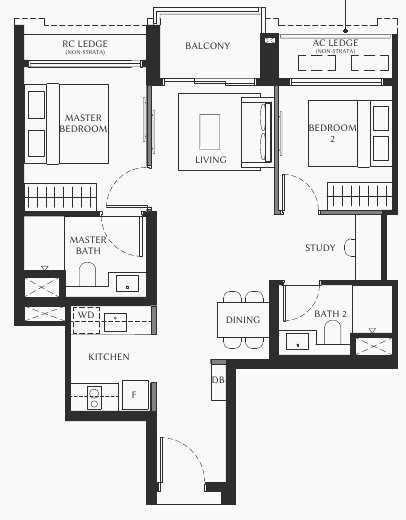 The Serra Residences B1 floor plan