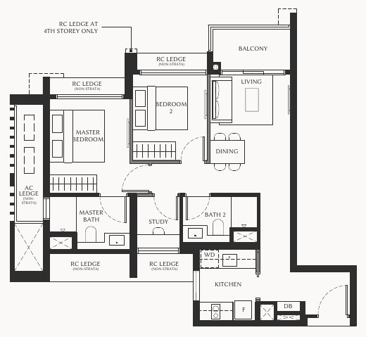 The Serra Residences B2 floor plan
