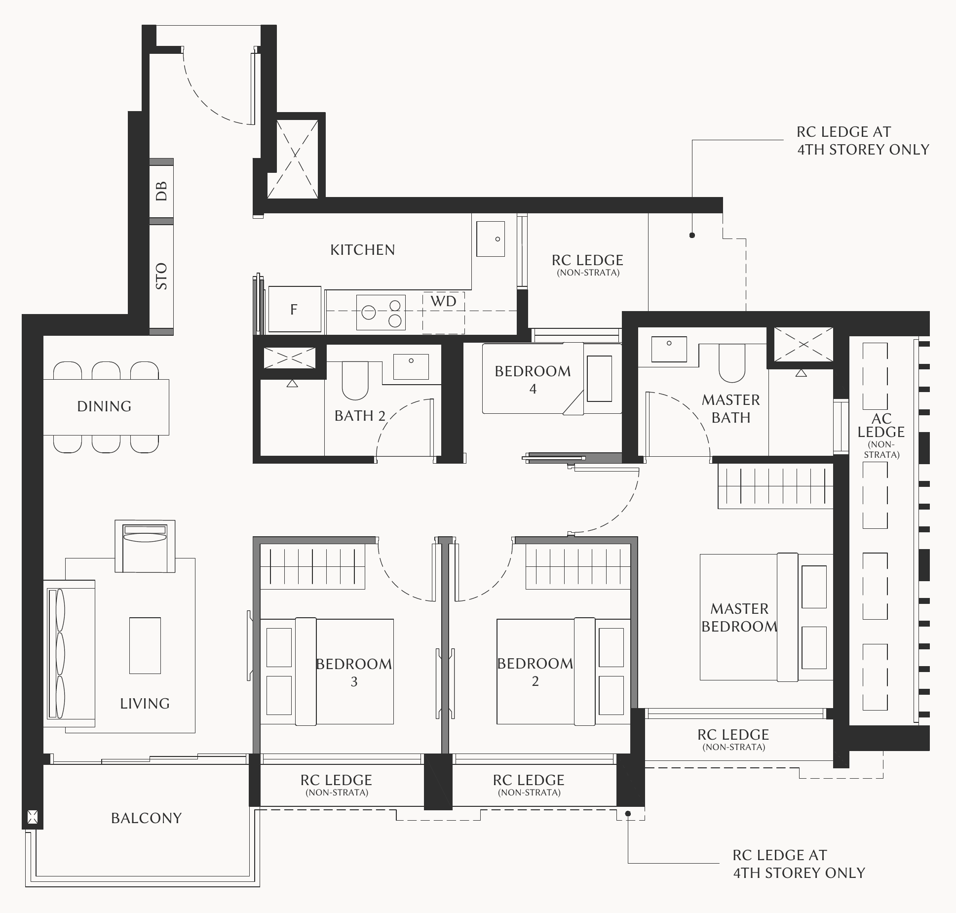 The Serra Residences D1 floor plan, 4 bedrooms
