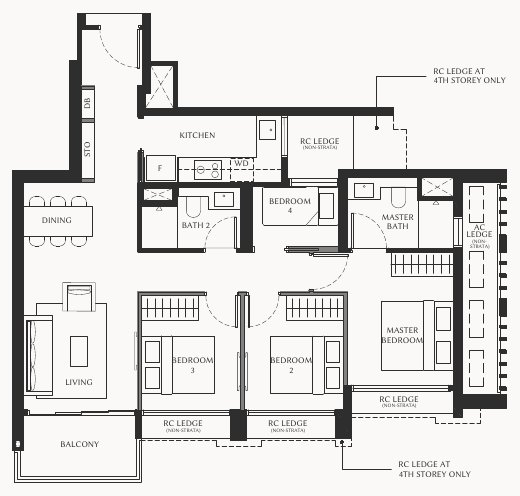 The Serra Residences D1 floor plan