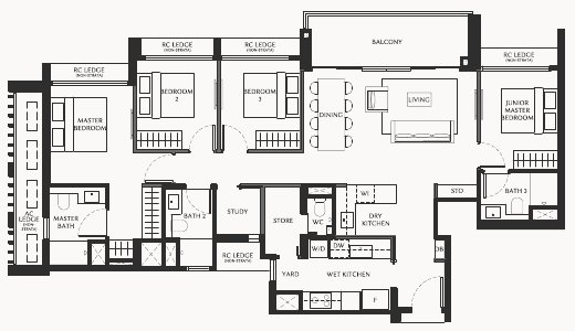 The Serra Residences D3 floor plan