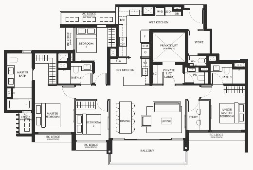 The Serra Residences D4 floor plan