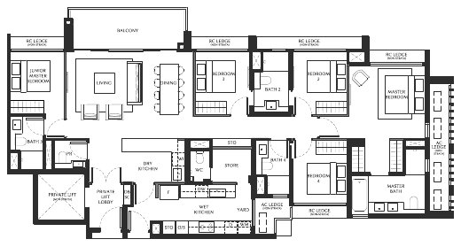 The Serra Residences E floor plan