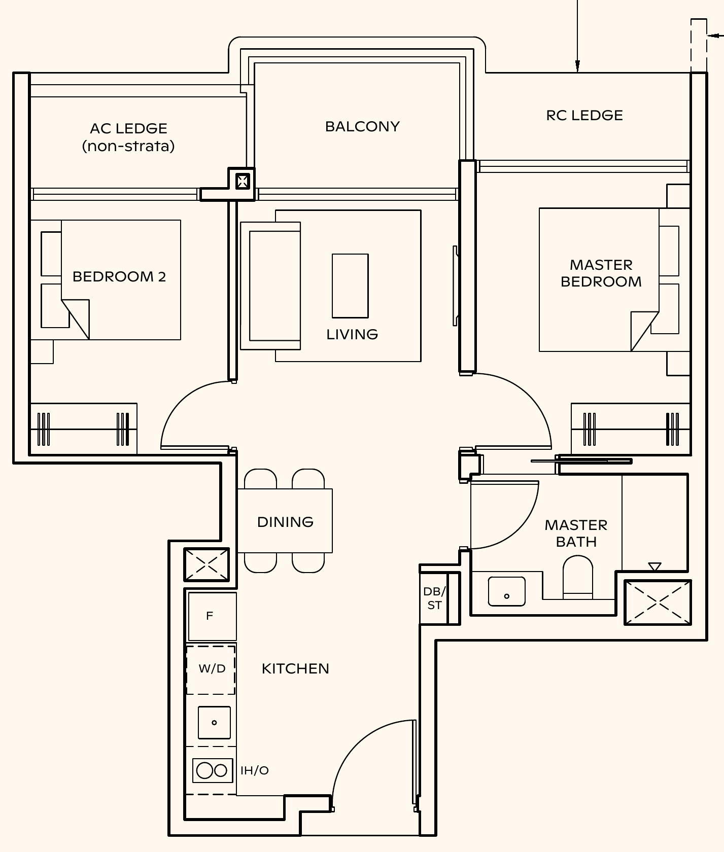 Thomson Reserve B3 floor plan, 2 bedrooms