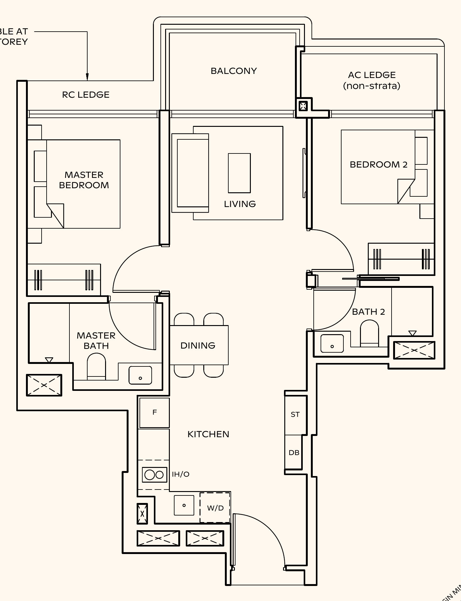Thomson Reserve BP2 floor plan, 2 bedrooms
