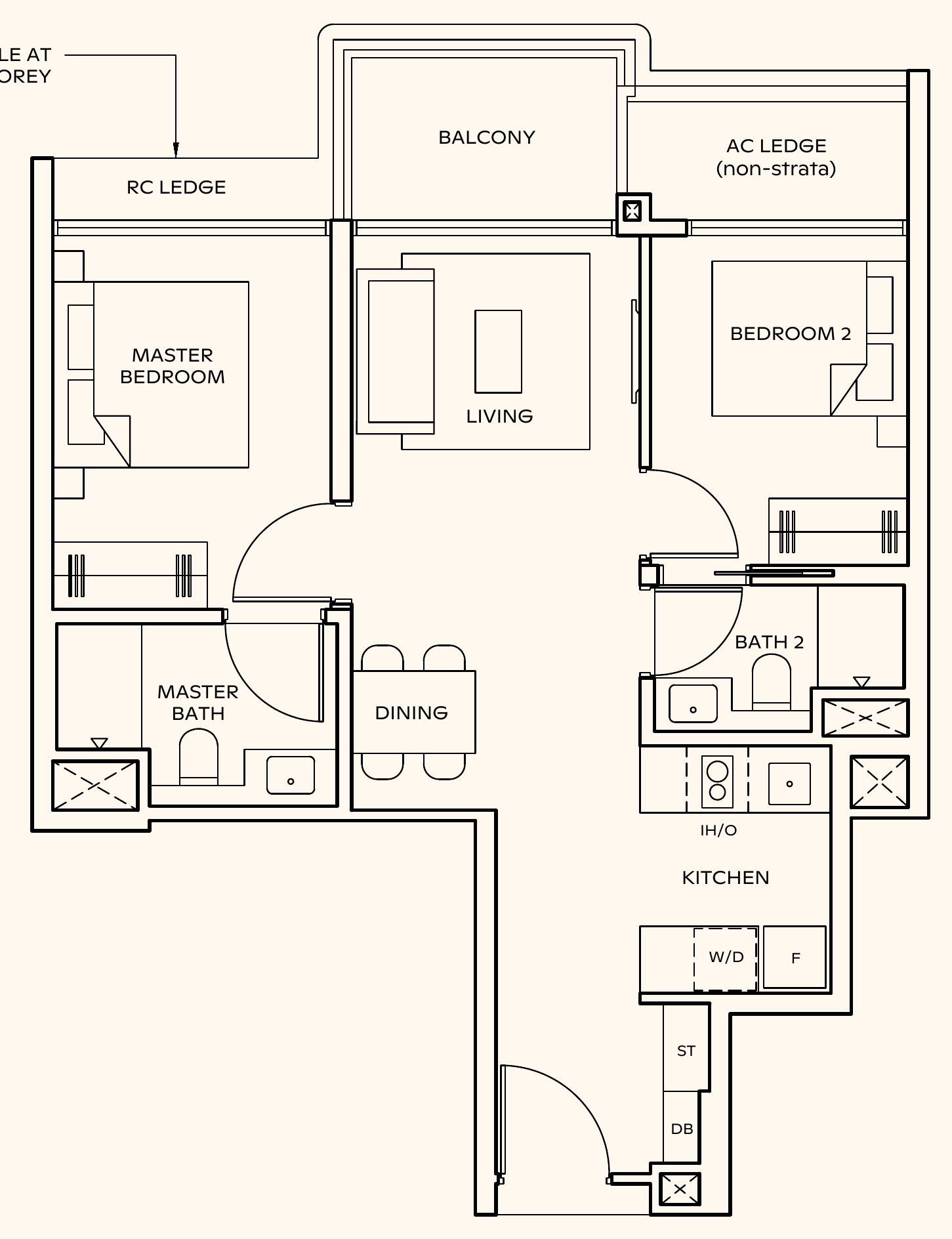 Thomson Reserve BP8 floor plan, 2 bedrooms