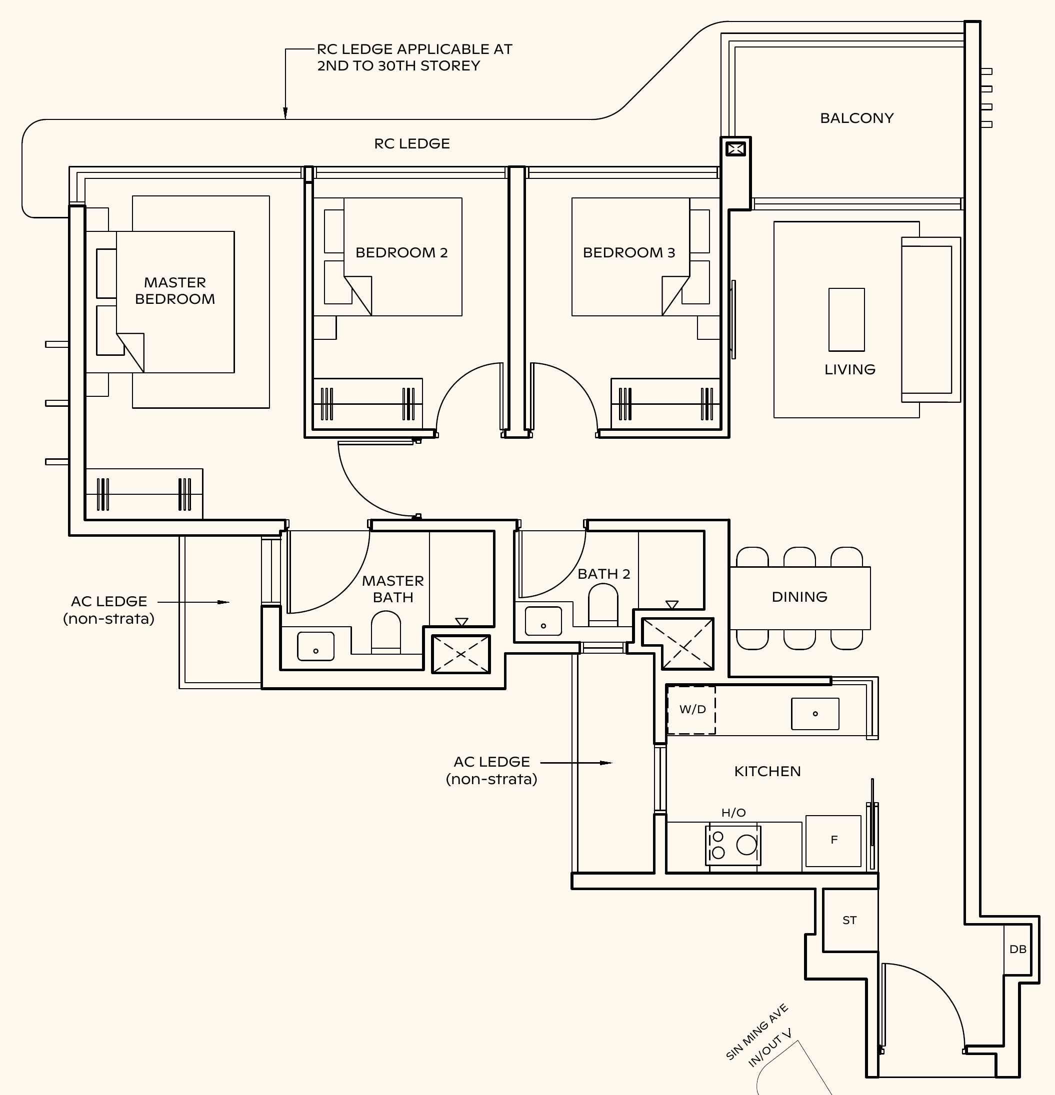 Thomson Reserve C3 (L) floor plan, 3 bedrooms