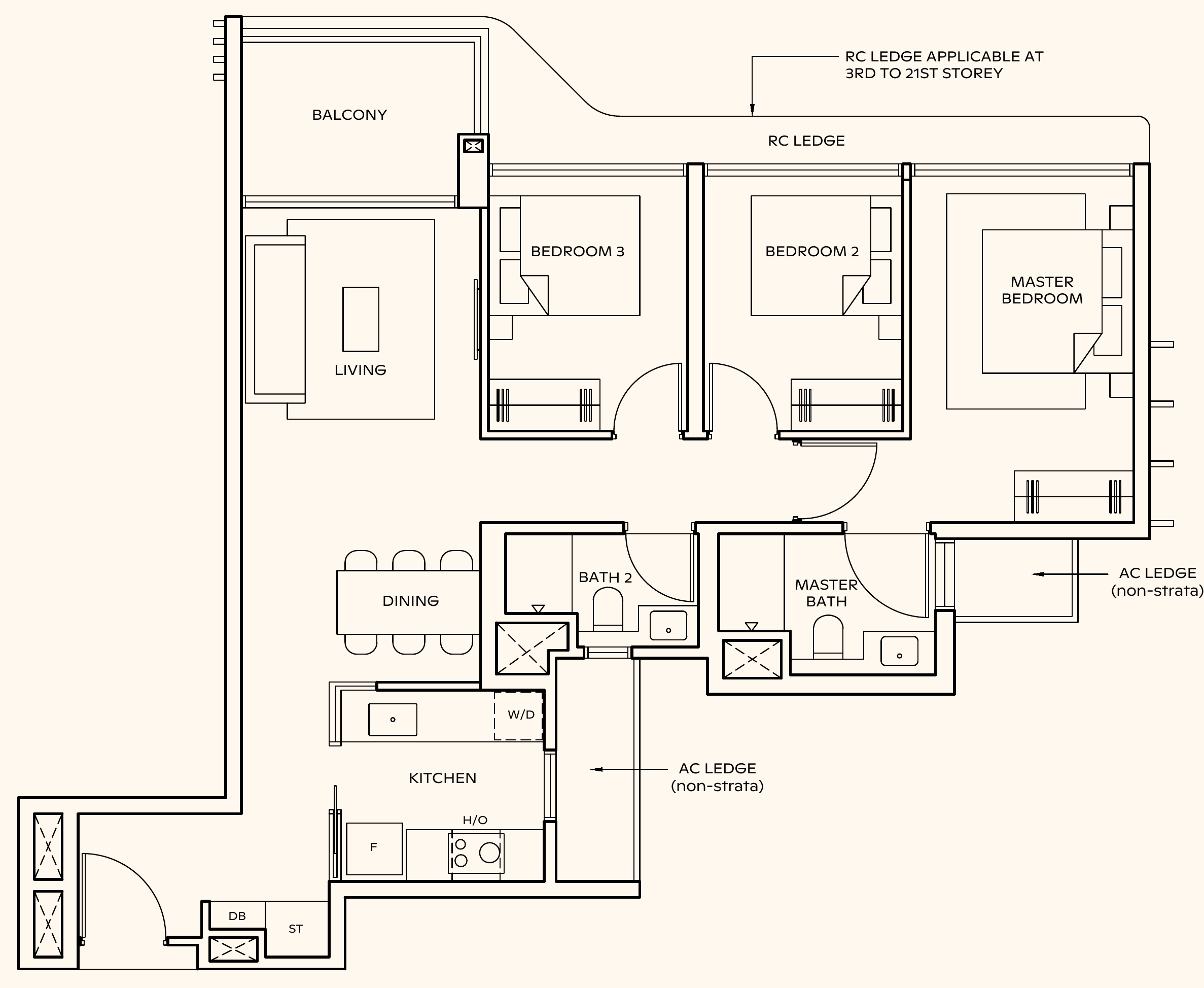 Thomson Reserve C4 floor plan, 3 bedrooms