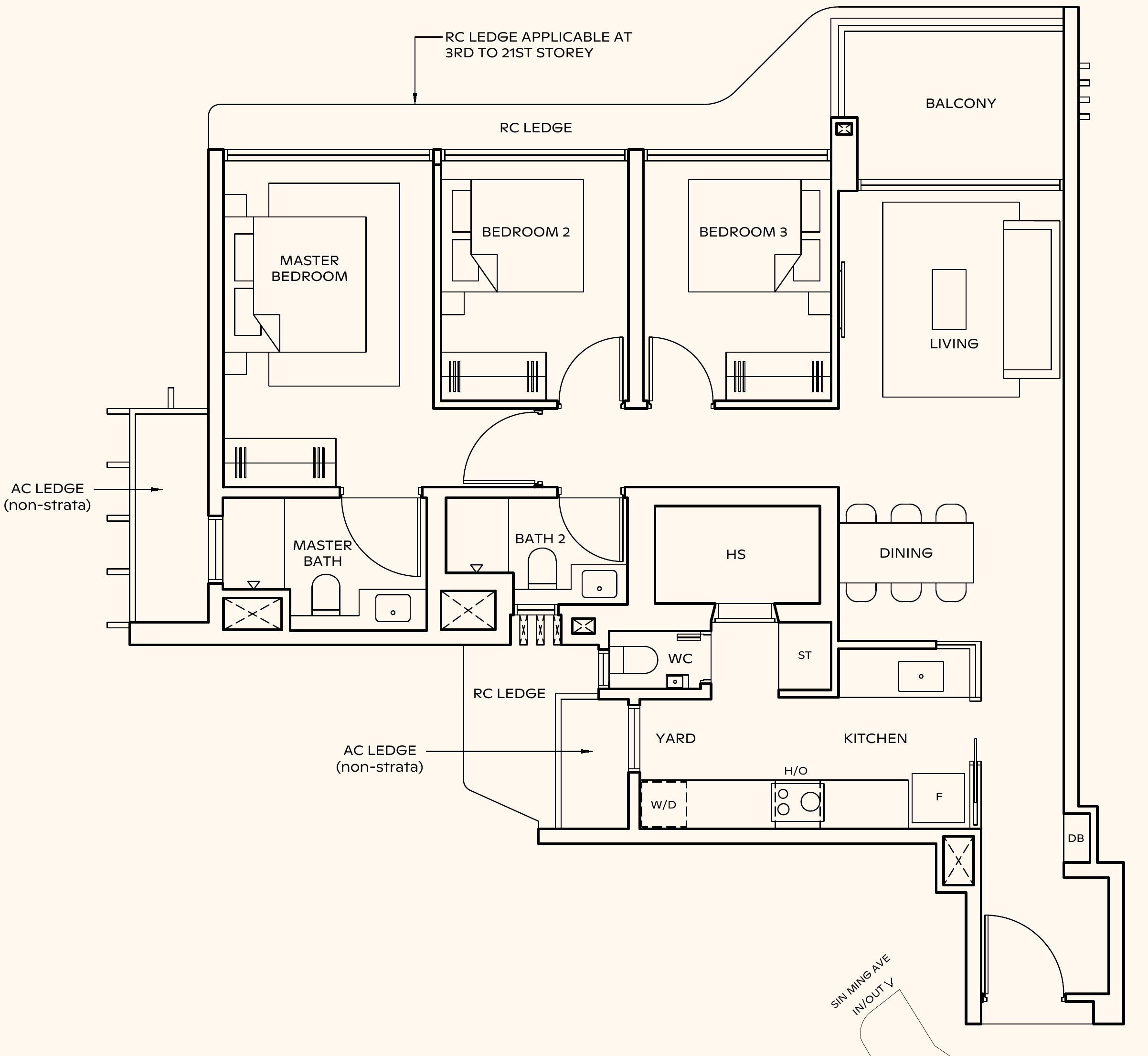 Thomson Reserve CP1 floor plan, 3 bedrooms