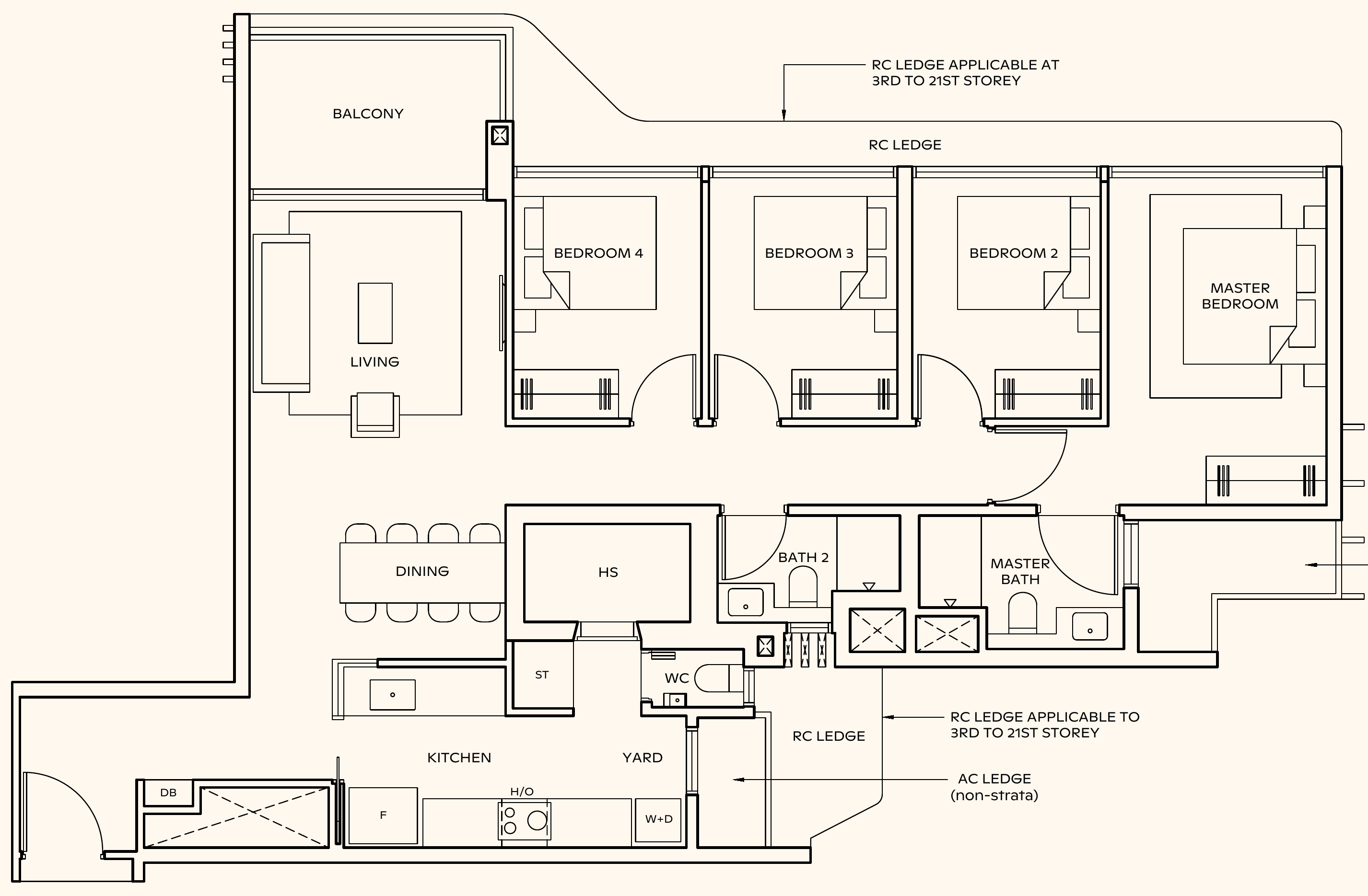 Thomson Reserve D1 floor plan, 4 bedrooms