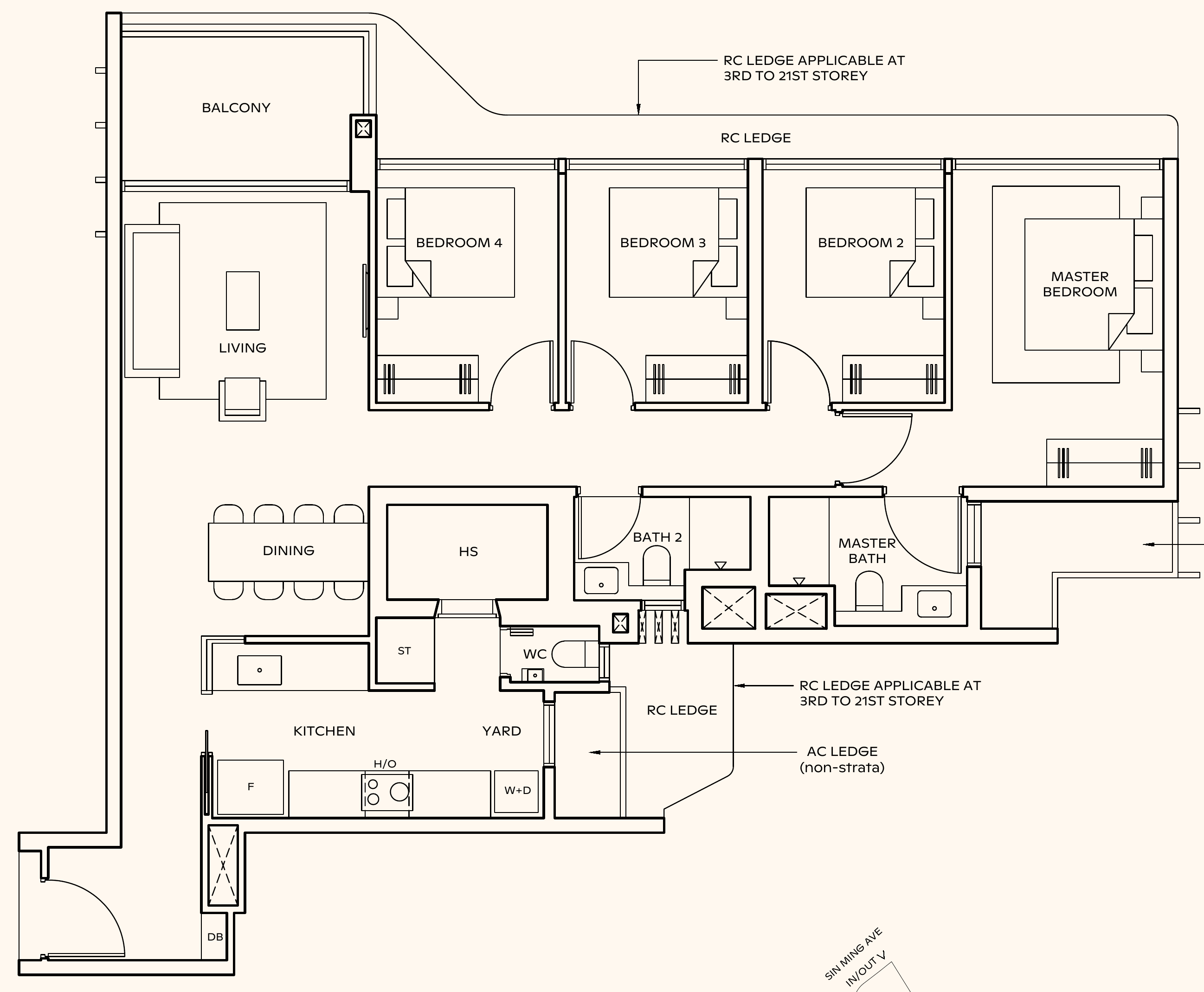 Thomson Reserve D2 floor plan, 4 bedrooms