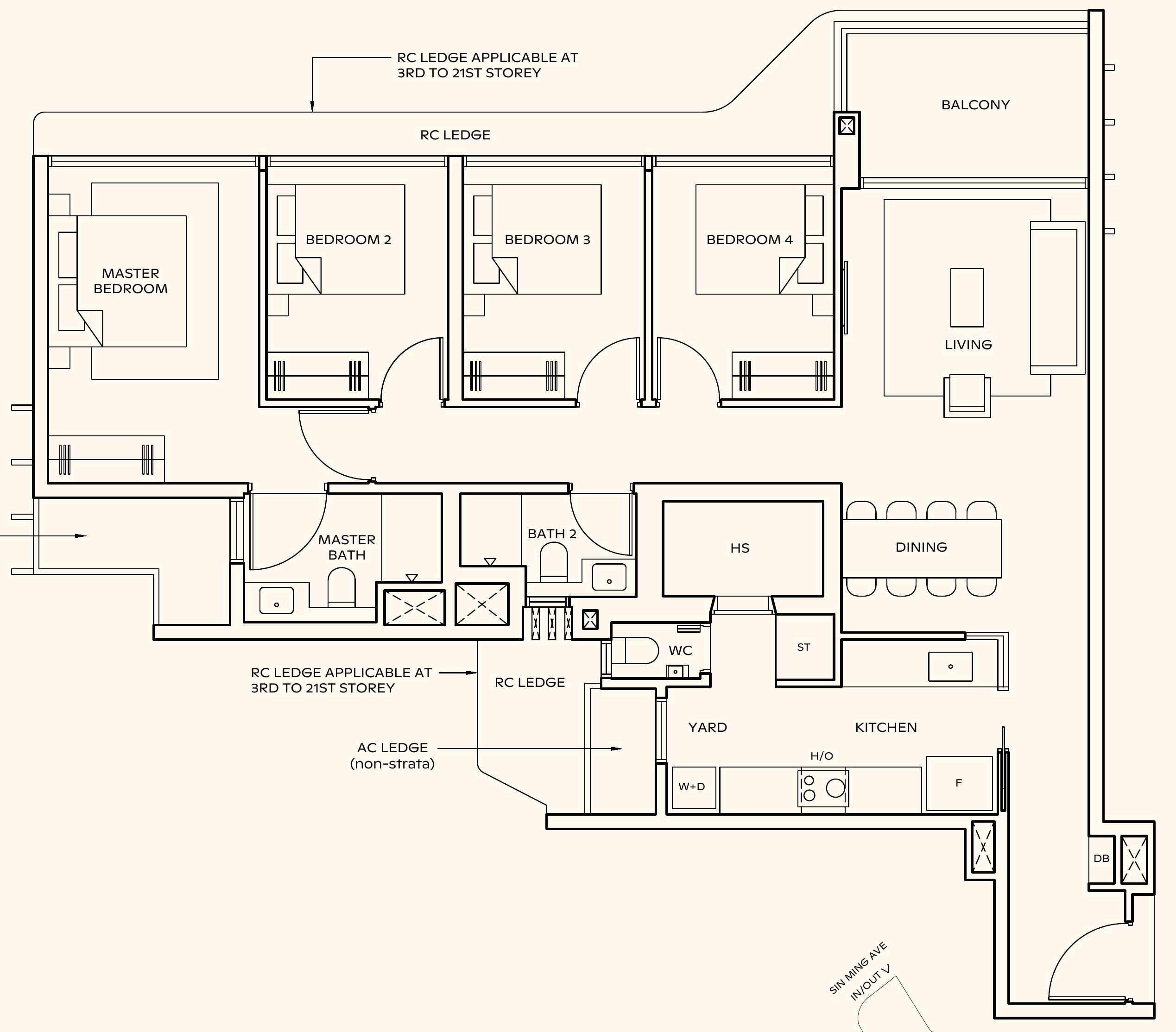 Thomson Reserve D3 floor plan, 4 bedrooms