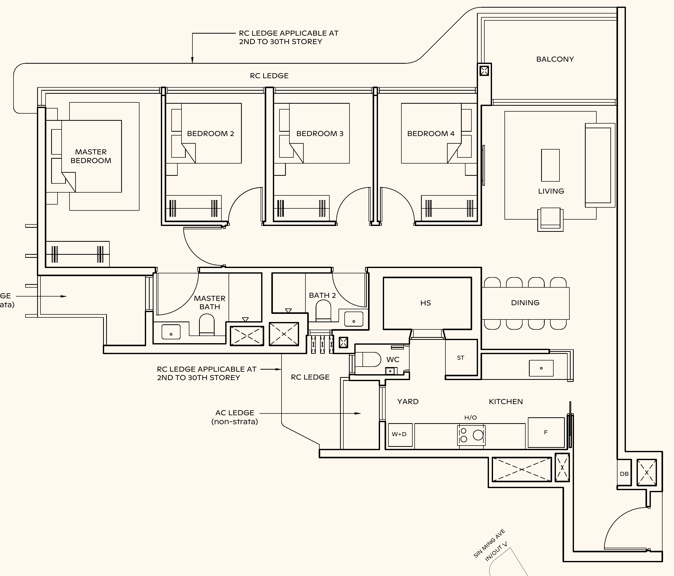 Thomson Reserve D4 (L) floor plan, 4 bedrooms