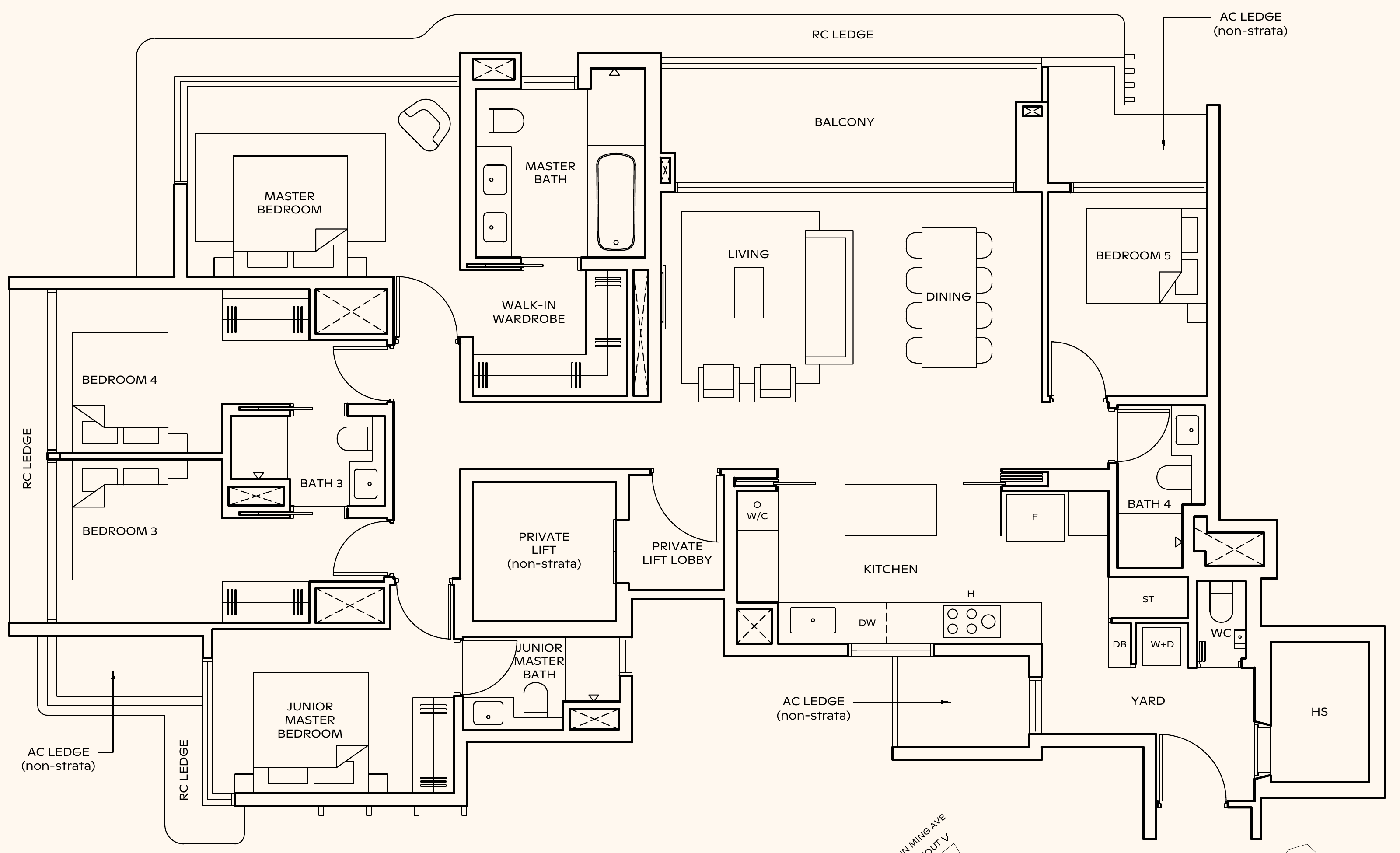 Thomson Reserve E1 (L) floor plan, 5 bedrooms