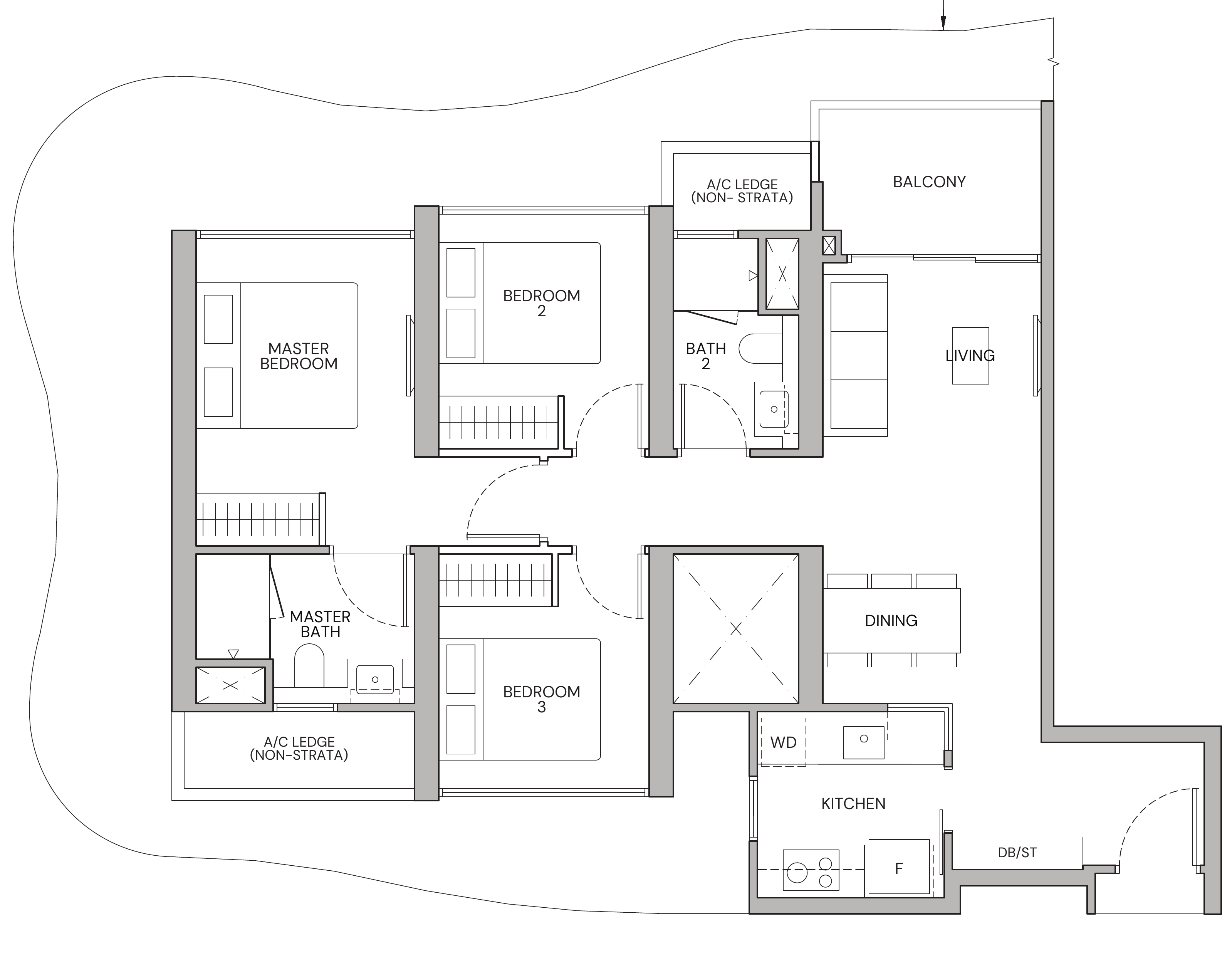 Zyon Grand CD1 floor plan, 3 bedrooms
