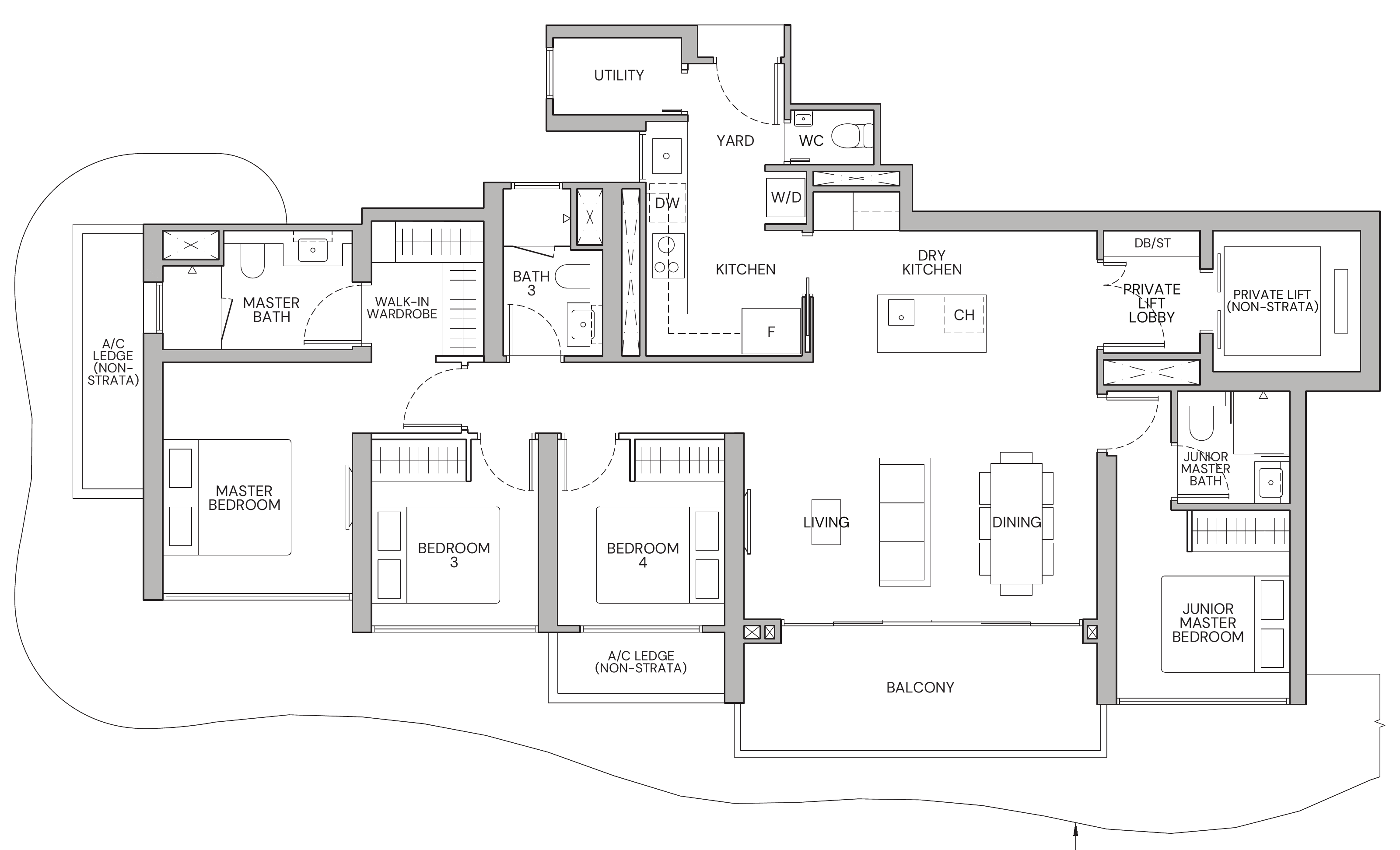 Zyon Grand DP1 floor plan, 4 bedrooms