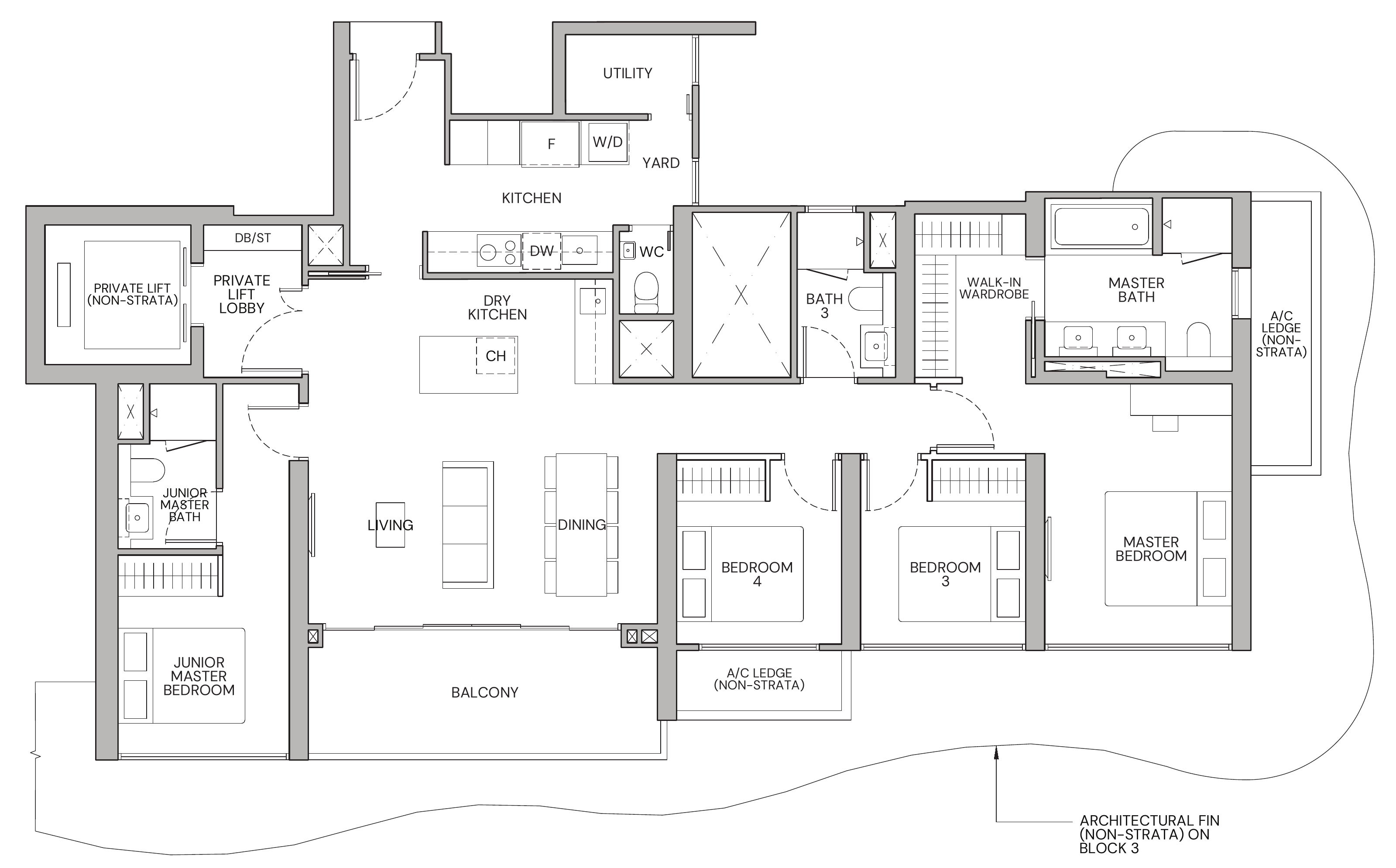 Zyon Grand DS1 floor plan, 4 bedrooms